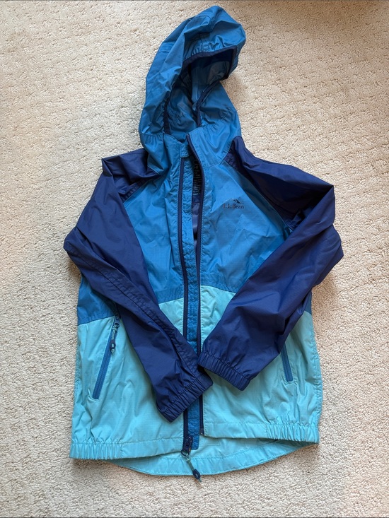 L.L. Bean Other - L.L. Bean Kids' Two-Tone Blue Hooded Rain Jacket